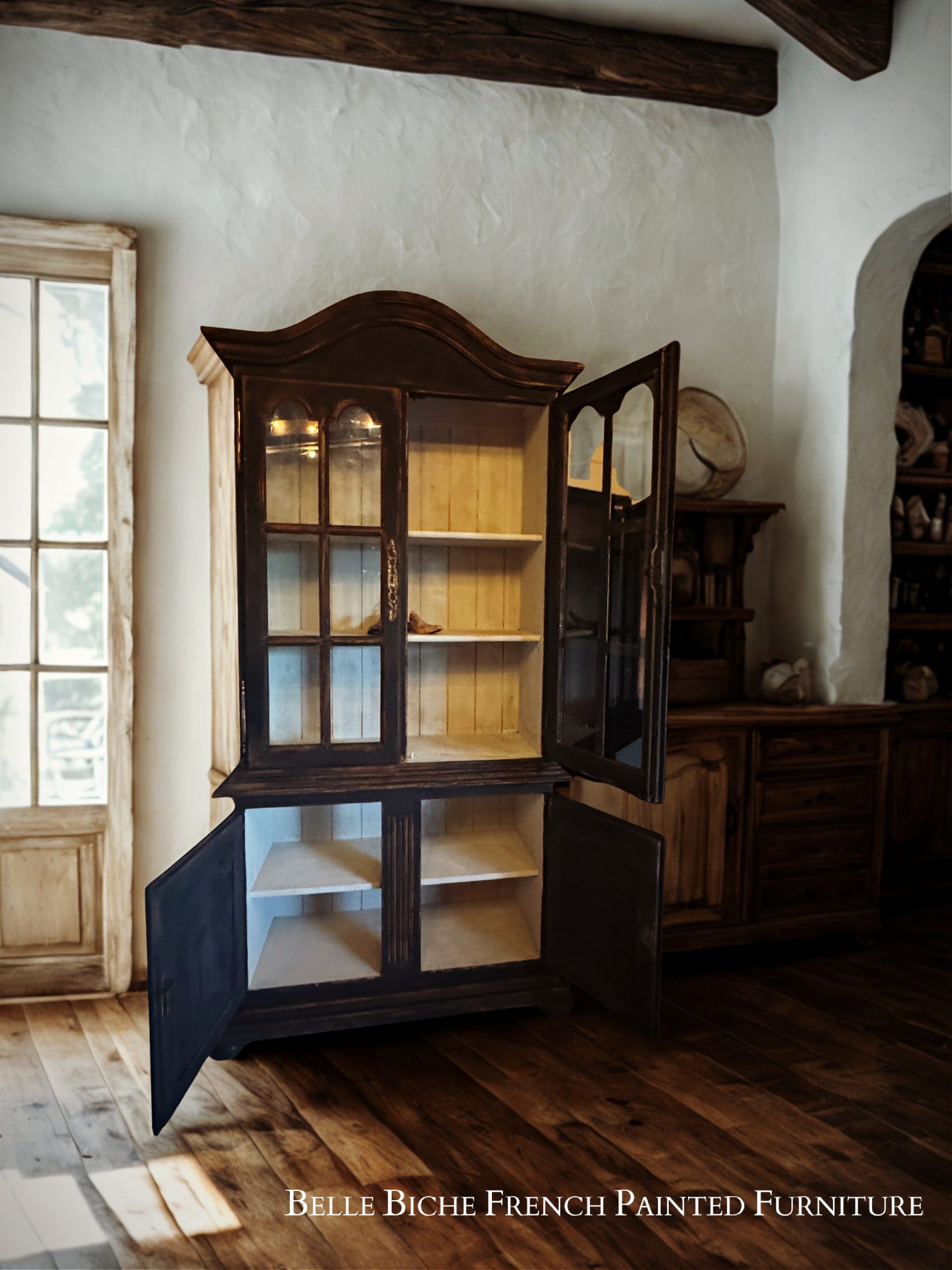 Original French Glazed Bonnet Top Dresser