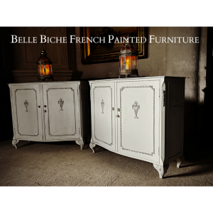 Elegant Pair of well proportioned Georgian Style Serpentine Side Cabinets