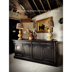 Colonial Style Four Door Dresser Base Sideboard in Noir