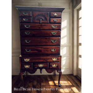 Queen Anne Style Flat Top High Boy Chest